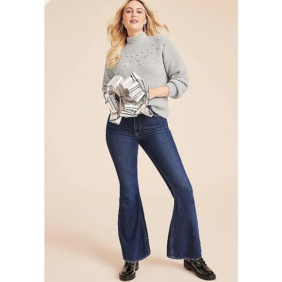 Maurices Jeans Womens 12 90's Flare High Rise Curvy Fit Retro Wide Leg Bell - Picture 1 of 7